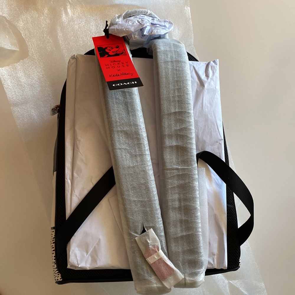 Coach Disney Mickey Mouse X Keith Haring West Backpack UFO Space Bag Large - Picture 10 of 10